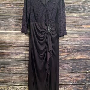 Alex Evenings Purple(Eggplant)Lace Evening Dress